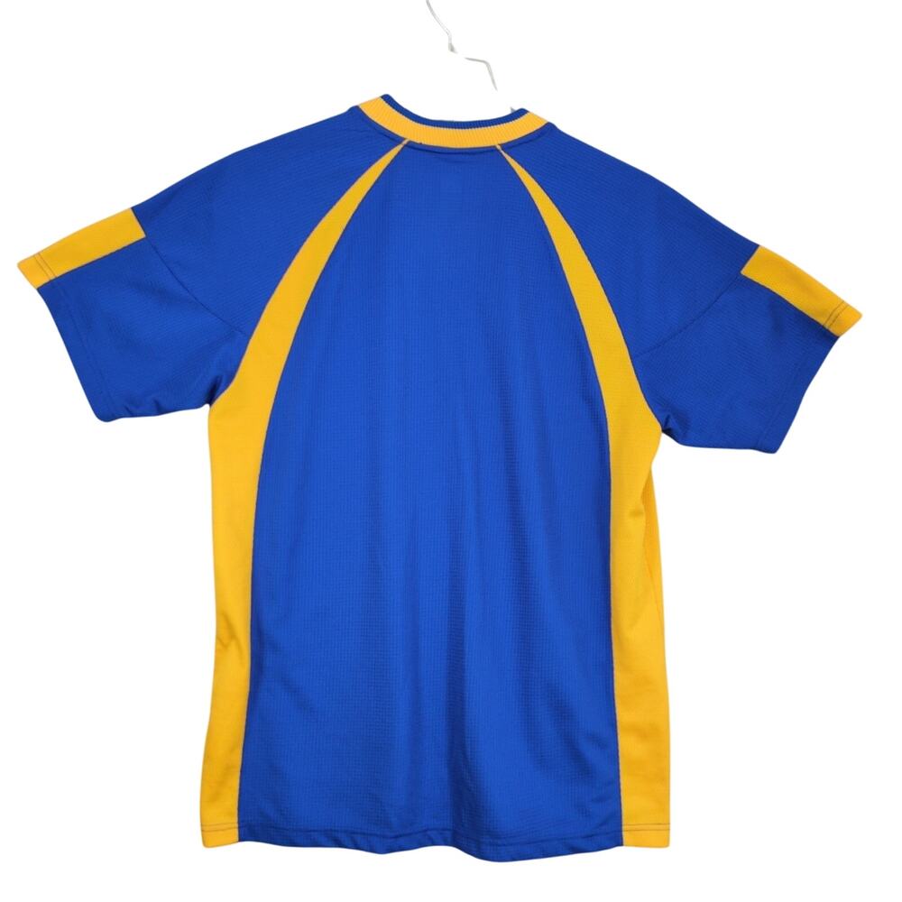 Diadora Men's L Performance Shirt Top Athletic Running Vented Blue Short Sleeve - Picture 3 of 6